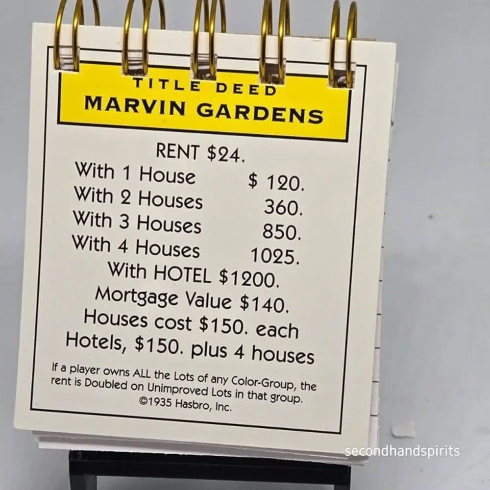 Hand-Assembled Monopoly-Themed Mini Journal - Marvin Gardens